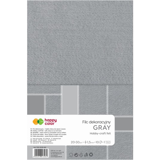 FILC DEKORCYJNY 20x30CM 1,5MM SZARY 3461 -zdjęcie numer 1