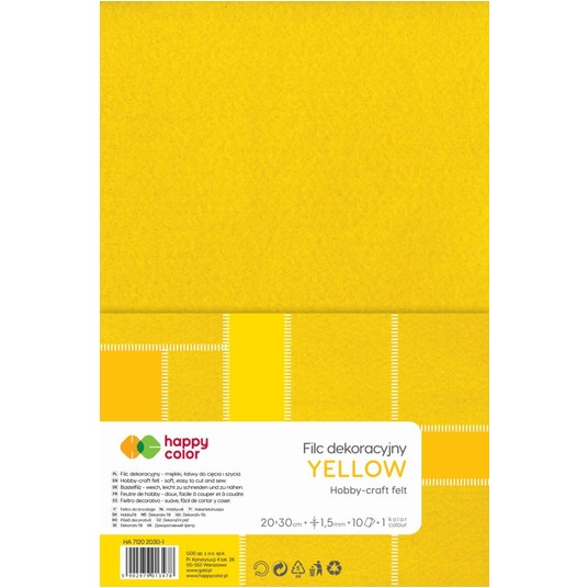 FILC DEKORCYJNY 20x30CM 1,5MM ŻÓŁTY 3478 -zdjęcie numer 1