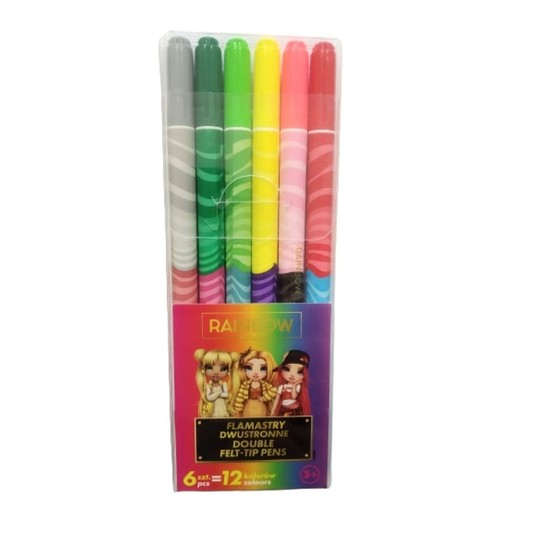 FLAMASTRY DWUSTRONNE RAINBOW HIGH 6SZT12KOL 0693 -zdjęcie numer 1