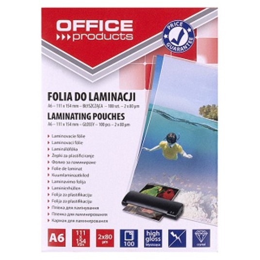FOLIA DO LAMINACJI A6 111X154 BŁYSZCZ.(100) 80MIC -zdjęcie numer 1