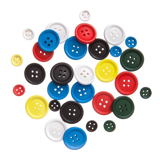 GUZIKI DREWNIANE MIX, 30 SZT. - BRIGHTS 0375 A'6 -zdjęcie numer 1