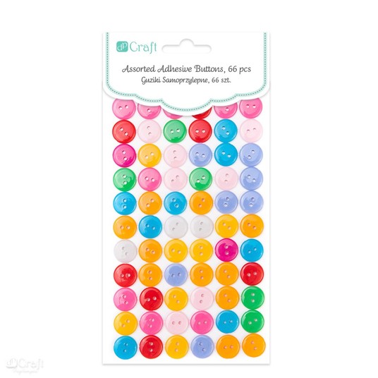 GUZIKI SAMOPRZYLEPNE 12 MM KOLOROWE 66 SZT.7370 -zdjęcie numer 1