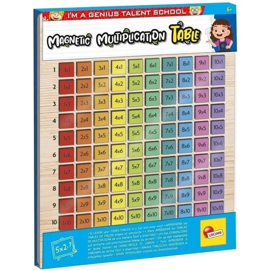 I'M GENIUS DREWNIANA MAGNETYCZNA TABLICZKA MNOŻENI -zdjęcie numer 1