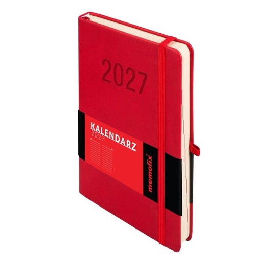 Kalendarz 2027 Memofix A5 dzienny czerwony 8183 -zdjęcie numer 1
