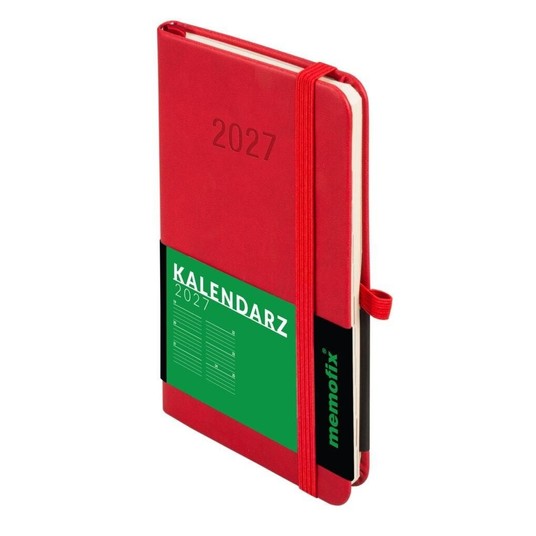 Kalendarz 2027 Memofix A6 tygodniowy czerwony 8343 -zdjęcie numer 1