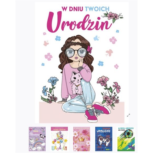 KARNET Z BROKATEM 117X167 URODZINY ZEST 765 A'25 -zdjęcie numer 1