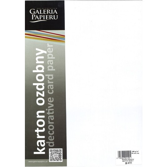 KARTON OZDOBNY BATYST BIAŁY 180G (20) 1205 -zdjęcie numer 1