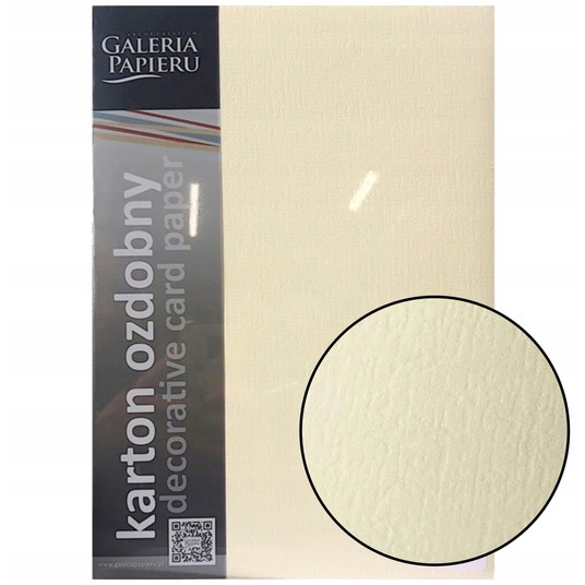 KARTON OZDOBNY CZERPANY KREMOWY 230G (20) 4929 -zdjęcie numer 1