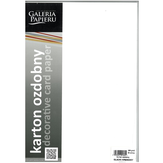 KARTON OZDOBNY GŁADKI KREMOWY 250G/M2 (20) 1645 -zdjęcie numer 2