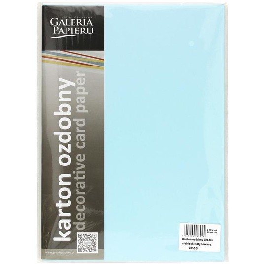 KARTON OZDOBNY GŁADKI NIEBIESKI SATYN 210G/M2 (20) -zdjęcie numer 1