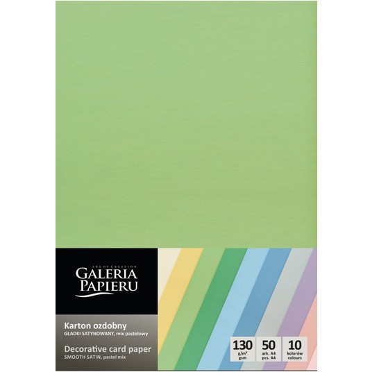 KARTON OZDOBNY GŁADKI PASTEL MIX 130g (50) 3613 -zdjęcie numer 1