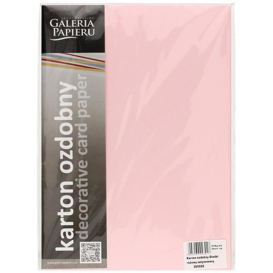 KARTON OZDOBNY GŁADKI RÓŻOWY SATYNOW. 210G/M2 (20) -zdjęcie numer 1