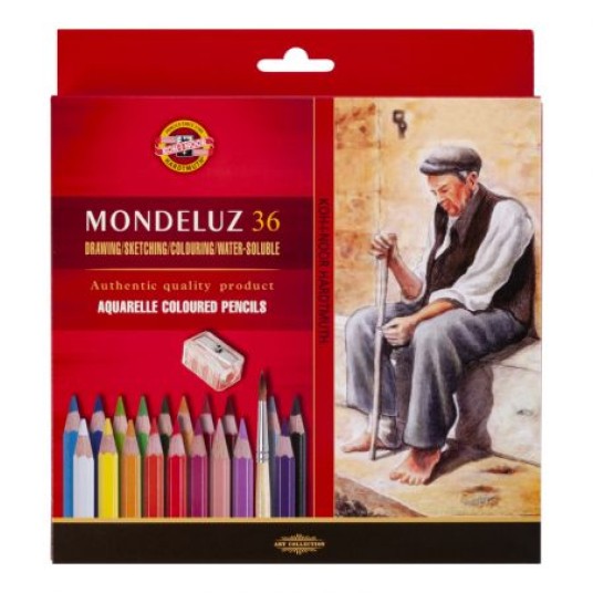 KIN KREDKI MONDELUZ 36 KOLORÓW+PĘDZEL 3712/3 9054 -zdjęcie numer 1