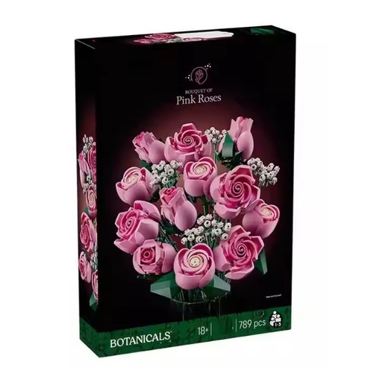 KLOCKI ICONS BUKIET RÓŻ 789EL BOTANICALS PINK -zdjęcie numer 1