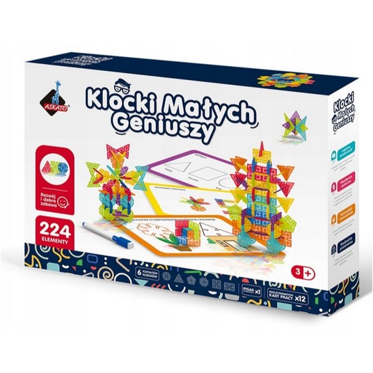 KLOCKI MAŁYCH GENIUSZY GEOMETRYCZNE ŚNIEŻYNKI 224E -zdjęcie numer 1