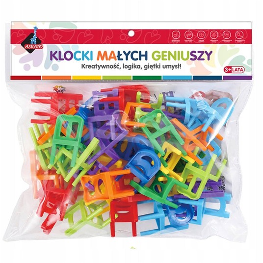 KLOCKI MAŁYCH GENIUSZY KRZESEŁKA - 40 ELEMENTÓW -zdjęcie numer 1