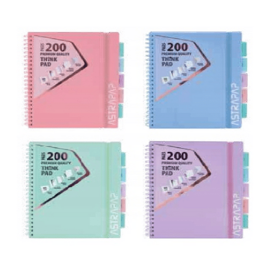Kołozeszyt PP ASTRAPAP Pastel Line B5 - mix kol -zdjęcie numer 1
