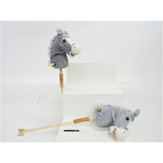 KOŃ HOBBY HORSE Z DŹWIĘKIEM 95CM SZARY 8330 -zdjęcie numer 1