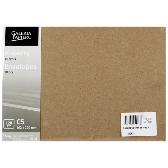 KOPERTA C5 KRAFT BEZOWY 120g/m2 (10) 0366 -zdjęcie numer 1