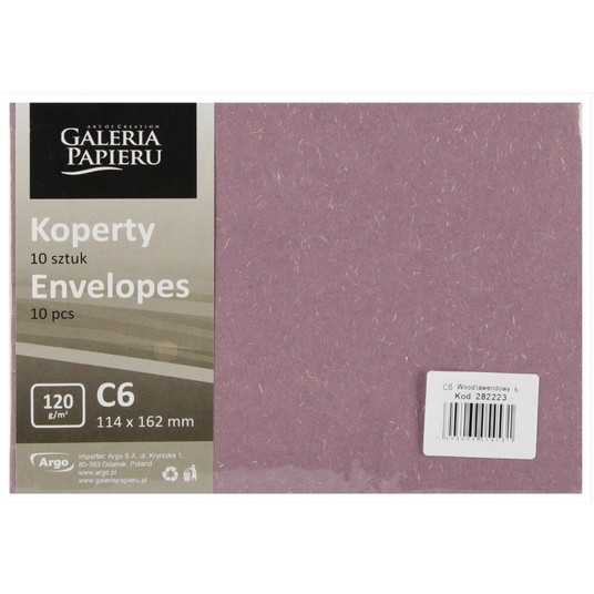 KOPERTA C6 WOOD LAWENDOWY 120G (10) 4531 -zdjęcie numer 1