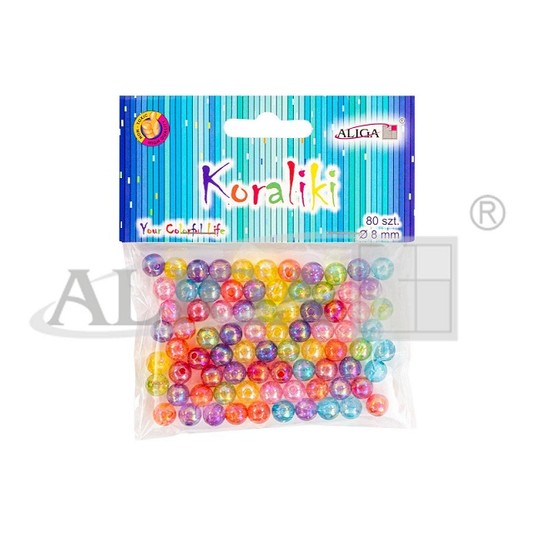 Koraliki plastikowe, dekoracyjne, rozm. 8 mm -zdjęcie numer 1
