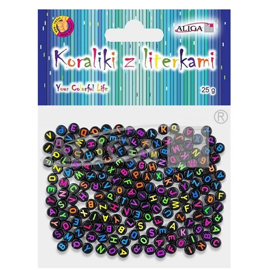 KORALIKI PLASTIKOWE Z LITERKAMI 7X4MM 0323 -zdjęcie numer 1