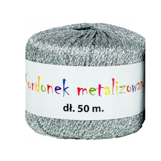 Kordonek metalizowany, srebrny (3 szt.) -zdjęcie numer 1