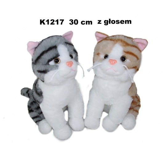 KOT 2 KOLORY Z GŁOSEM 30CM 162892 -zdjęcie numer 1