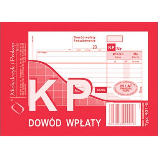 KP DOWÓD WPŁATY A6 401-5 -zdjęcie numer 1