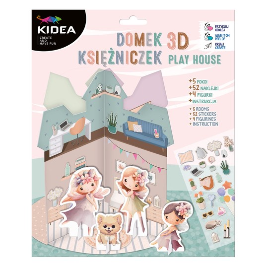 KREATYWNY DOMEK 3D DLA KSIĘŻNICZEK KIDEA 0064 -zdjęcie numer 1