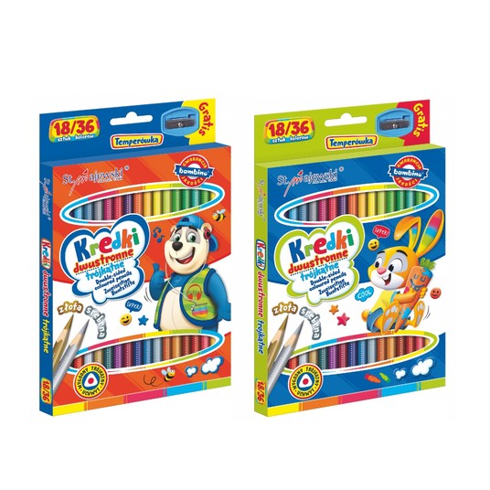 KREDKI BAMBINO DWUSTRONNE 18/36KOL 18CM A'8 4957 -zdjęcie numer 1
