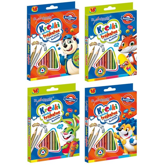 KREDKI BAMBINO OŁÓWKOWE 18KOL 18CM 2670 A'8 -zdjęcie numer 1