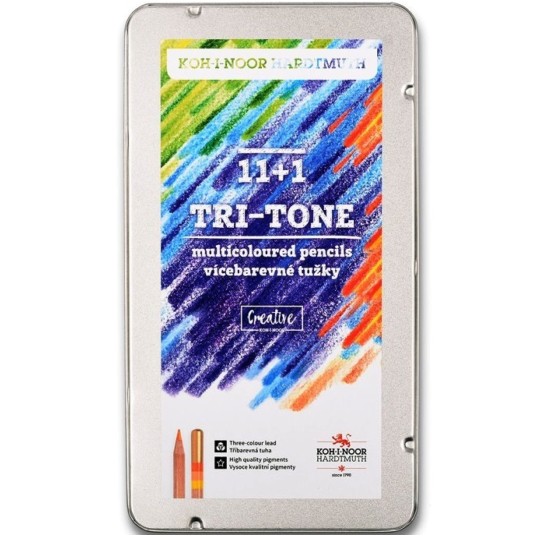 KREDKI NATUR 3442 TRI-TONE TRÓJKOL. 11+1 7287 -zdjęcie numer 1