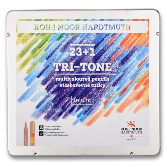 KREDKI NATUR 3444 TRI-TONE TRÓJKOL. 23+1 7263 -zdjęcie numer 1