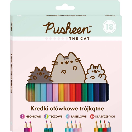 KREDKI OŁÓWKOWE 18KOL 18CM PUSHEEN 2042 -zdjęcie numer 1