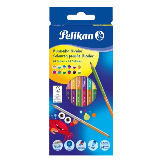 KREDKI OŁÓWKOWE DWUSTRONNE 12/24 PELIKAN 0148 -zdjęcie numer 1