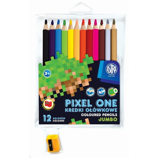 KREDKI OŁÓWKOWE MINECRAFT JUMBO 12 KOL + TEMP 0115 -zdjęcie numer 1