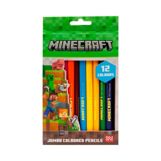 KREDKI OŁÓWKOWE TRÓJKĄT JUMBO MINECRAFT 12KOL 7083 -zdjęcie numer 1
