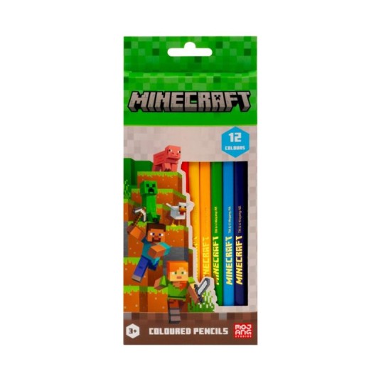 KREDKI OŁÓWKOWE TRÓJKĄTNE MINECRAFT 12KOL 7090 -zdjęcie numer 1