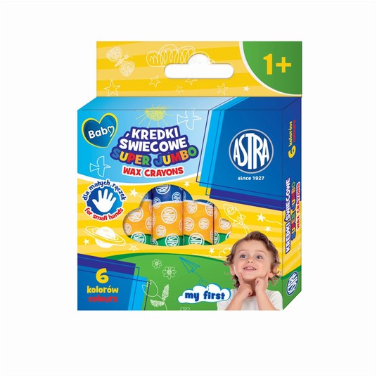 Kredki świecowe okrąg 6KOL SUPER JUMBO ASTRA BABY -zdjęcie numer 1