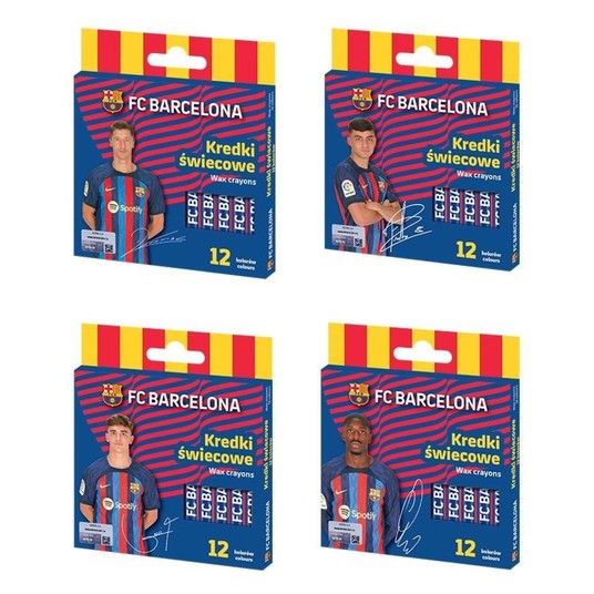 KREDKI ŚWIECOWE OKRĄGŁE FC BARCELONA 12KOL 3428 -zdjęcie numer 1