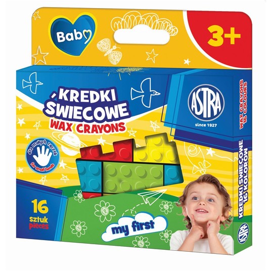 Kredki świecowe w kształcie klocków ASTRA BABY - 1 -zdjęcie numer 1