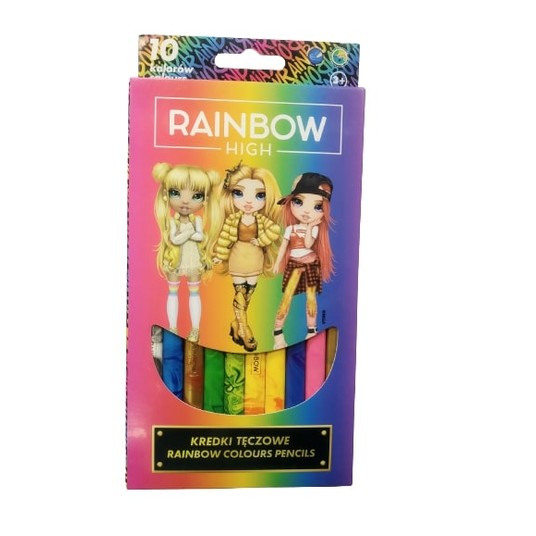KREDKI TĘCZOWE 10 KOLORÓW RAINBOW HIGH 1219 -zdjęcie numer 1