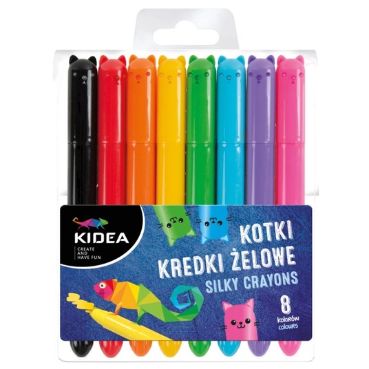 KREDKI ŻELOWE KOTKI 8 KOL. KIDEA 6899 -zdjęcie numer 1