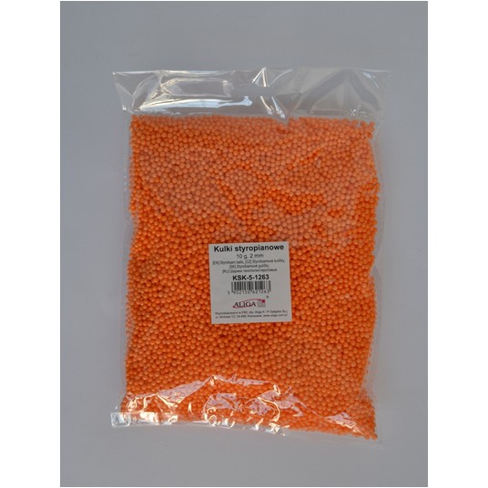 Kulki styropianowe KSK-5-1263 pomarańczowe 4mm ,10 -zdjęcie numer 1