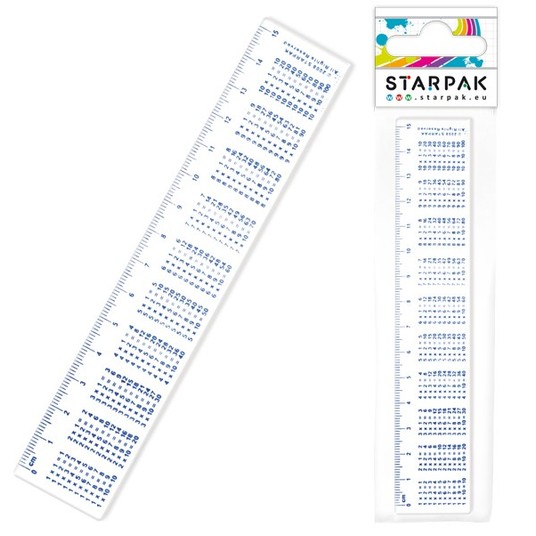 LINIJKA PLAST. 15CM. TABLICZKA MNOŻENIA A"40 0566 -zdjęcie numer 1