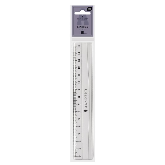 LINIJKA PLASTIKOWA 15CM ACADEMY 5998 -zdjęcie numer 1
