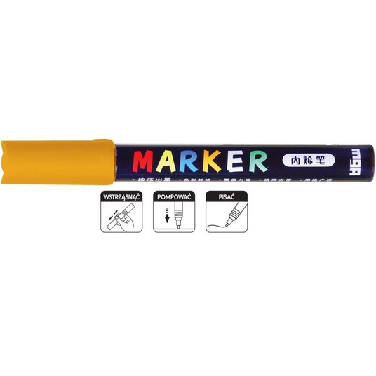 MARKER AKRYLOWY 1-2 MM, JASNOŻÓŁTY 4018 A'6 -zdjęcie numer 1