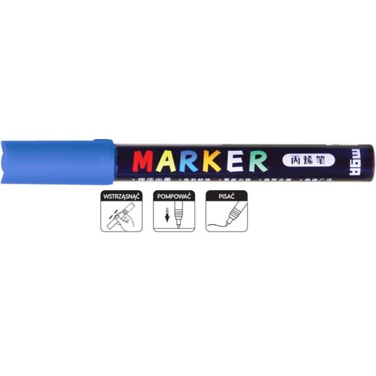 Marker akrylowy 1-2 mm niebieski A'6 4389 -zdjęcie numer 1