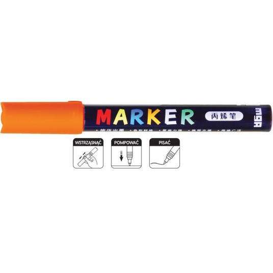 Marker akrylowy 1-2 mm pomarańczowy A'6 4082 -zdjęcie numer 1